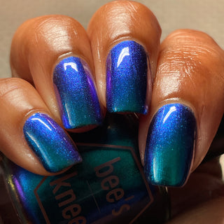 Image provided for Bee's Knees by a paid swatcher featuring the nail polish " Where Am I? "