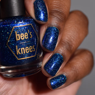 Image provided for Bee's Knees by a paid swatcher featuring the nail polish " Game Playing Deviant "