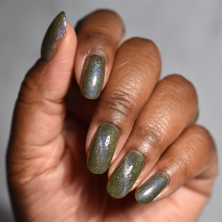 Image provided for Bee's Knees by a paid swatcher featuring the nail polish " What's a Little Blackmail Between Friends "