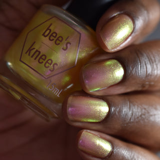 Image provided for Bee's Knees by a paid swatcher featuring the nail polish " Truth "