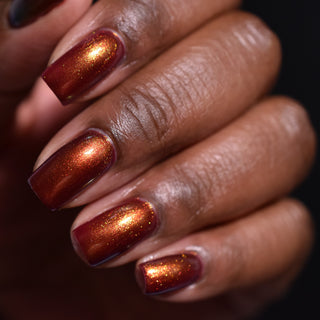 Image provided for Bee's Knees by a paid swatcher featuring the nail polish " The Bar is in Hell "