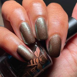 Image provided for Bee's Knees by a paid swatcher featuring the nail polish " Tend the Flames "