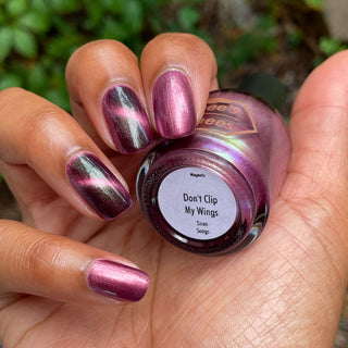 Image provided for Bee's Knees by a paid swatcher featuring the nail polish " Don't Clip my Wings "
