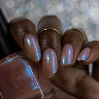 Image provided for Bee's Knees by a paid swatcher featuring the nail polish " Through Love, All is Possible "