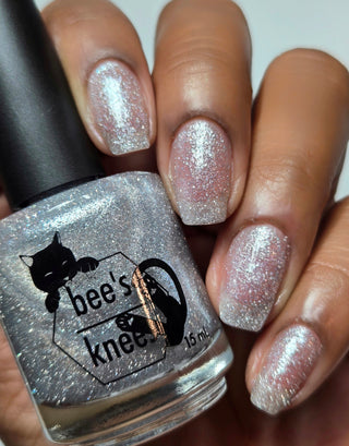 Image provided for Bee's Knees by a paid swatcher featuring the nail polish " Hold Your Unicorns "