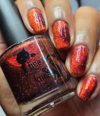 Image provided for Bee's Knees by a paid swatcher featuring the nail polish " Chained to the Desk "