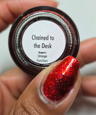 Image provided for Bee's Knees by a paid swatcher featuring the nail polish " Chained to the Desk "
