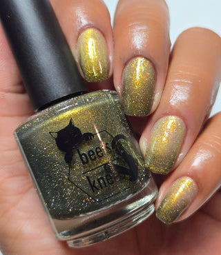 Image provided for Bee's Knees by a paid swatcher featuring the nail polish " Lord Percival the Second "