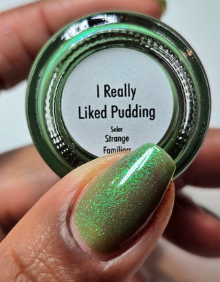Image provided for Bee's Knees by a paid swatcher featuring the nail polish " I Really Liked Pudding "