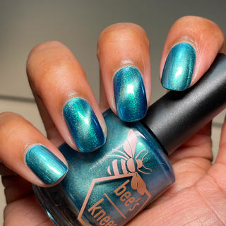 Image provided for Bee's Knees by a paid swatcher featuring the nail polish " I Can't Drown my Demons they Know How to Swim "