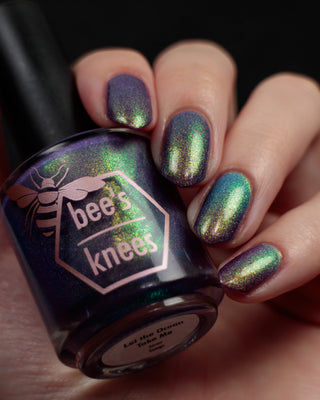 Image provided for Bee's Knees by a paid swatcher featuring the nail polish " Let the Ocean Take Me "