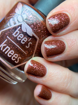 Image provided for Bee's Knees by a paid swatcher featuring the nail polish " The Narrow Limits of Academia "