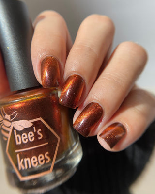 Image provided for Bee's Knees by a paid swatcher featuring the nail polish " The Crown Prince "