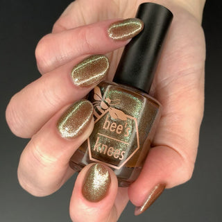 Image provided for Bee's Knees by a paid swatcher featuring the nail polish " Tend the Flames "