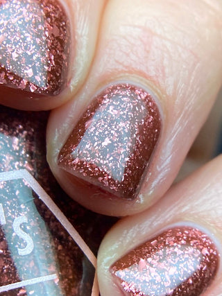 Image provided for Bee's Knees by a paid swatcher featuring the nail polish " The Narrow Limits of Academia "