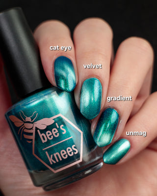 Image provided for Bee's Knees by a paid swatcher featuring the nail polish " I Can't Drown my Demons they Know How to Swim "