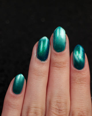 Image provided for Bee's Knees by a paid swatcher featuring the nail polish " I Can't Drown my Demons they Know How to Swim "