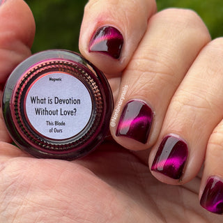 Image provided for Bee's Knees by a paid swatcher featuring the nail polish " What is Devotion Without Love? "