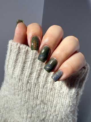 Image provided for Bee's Knees by a paid swatcher featuring the nail polish " What's a Little Blackmail Between Friends "