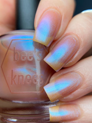 Image provided for Bee's Knees by a paid swatcher featuring the nail polish " Through Love, All is Possible "