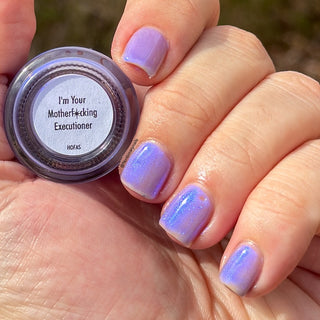 Image provided for Bee's Knees by a paid swatcher featuring the nail polish " I'm Your Motherf✨cking Executioner "