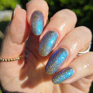 Image provided for Bee's Knees by a paid swatcher featuring the nail polish " Every Accusation is Always a Confession "