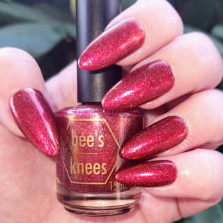 Image provided for Bee's Knees by a paid swatcher featuring the nail polish " Happy Hunting "