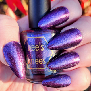 Image provided for Bee's Knees by a paid swatcher featuring the nail polish " Nevermore "