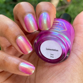 Image provided for Bee's Knees by a paid swatcher featuring the nail polish " Lamentation "