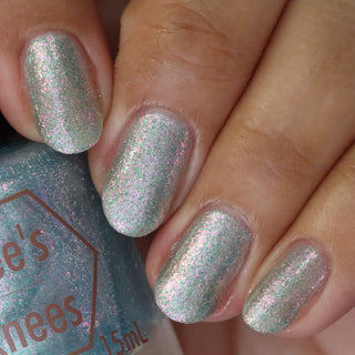 Image provided for Bee's Knees by a paid swatcher featuring the nail polish " Heartbreak "