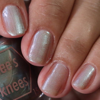 Image provided for Bee's Knees by a paid swatcher featuring the nail polish " Torrent "