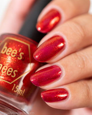 Image provided for Bee's Knees by a paid swatcher featuring the nail polish " Lies Are Comforting "