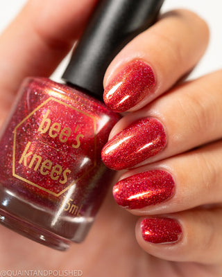 Image provided for Bee's Knees by a paid swatcher featuring the nail polish " Happy Hunting "