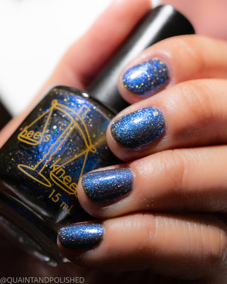 Image provided for Bee's Knees by a paid swatcher featuring the nail polish " Every Accusation is Always a Confession "