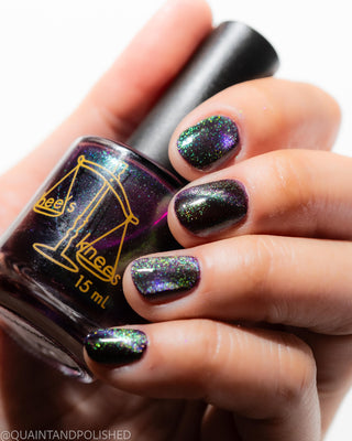 Image provided for Bee's Knees by a paid swatcher featuring the nail polish " Godstouched "