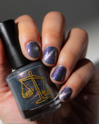 Image provided for Bee's Knees by a paid swatcher featuring the nail polish " True Power Lies in the Shadows "
