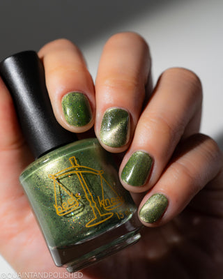 Image provided for Bee's Knees by a paid swatcher featuring the nail polish " Coercer "