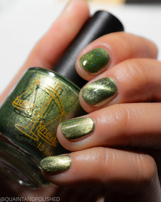 Image provided for Bee's Knees by a paid swatcher featuring the nail polish " Coercer "