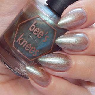 Image provided for Bee's Knees by a paid swatcher featuring the nail polish " Torrent "