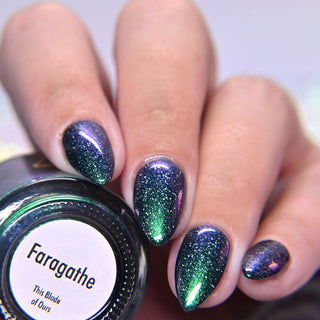 Image provided for Bee's Knees by a paid swatcher featuring the nail polish " Faragathe "