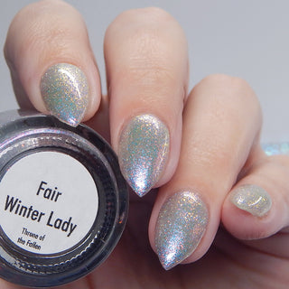 Image provided for Bee's Knees by a paid swatcher featuring the nail polish " Fair Winter Lady "