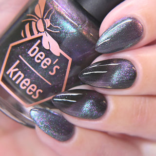 Image provided for Bee's Knees by a paid swatcher featuring the nail polish " Forgive Yourself into Existence "