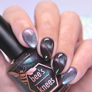 Image provided for Bee's Knees by a paid swatcher featuring the nail polish " Forgive Yourself into Existence "