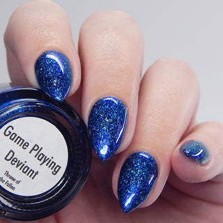 Image provided for Bee's Knees by a paid swatcher featuring the nail polish " Game Playing Deviant "
