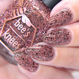 Image provided for Bee's Knees by a paid swatcher featuring the nail polish " My Place was Never in this World "