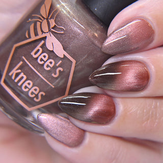 Image provided for Bee's Knees by a paid swatcher featuring the nail polish " She is Gone and I Long to Follow "