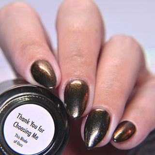 Image provided for Bee's Knees by a paid swatcher featuring the nail polish " Thank You for Choosing Me "