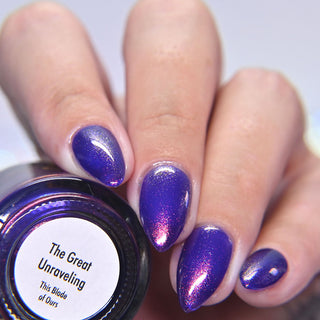 Image provided for Bee's Knees by a paid swatcher featuring the nail polish " The Great Unraveling "