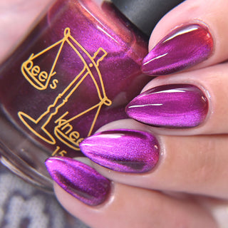 Image provided for Bee's Knees by a paid swatcher featuring the nail polish " What is Devotion Without Love? "