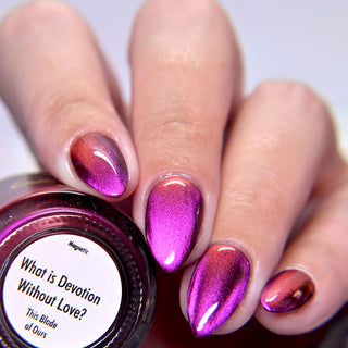 Image provided for Bee's Knees by a paid swatcher featuring the nail polish " What is Devotion Without Love? "